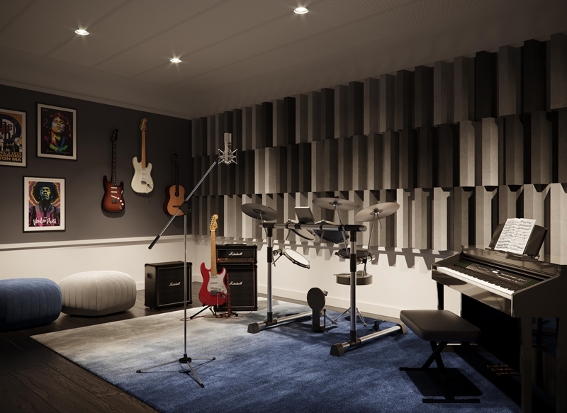 Fully Equipped, Soundproof Music-Room
