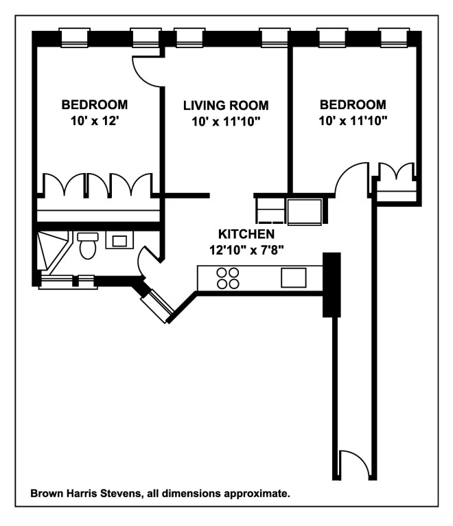 Floorplan for Beautiful Renovated 2 Bedrm In E Village