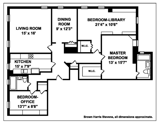 Floorplan for Classic Pre-War With Room To Roam
