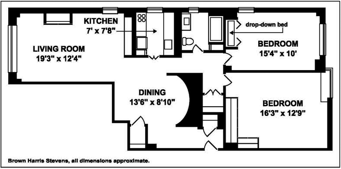 Floorplan for Sunny And Spacious 2 Bedroom