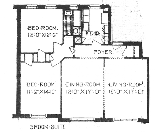 Floorplan for Amazing Space 2BR   FDR