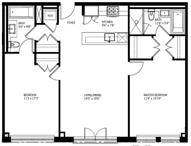 Floorplan for Sunny Lux Two Bedroom And Private Cabana