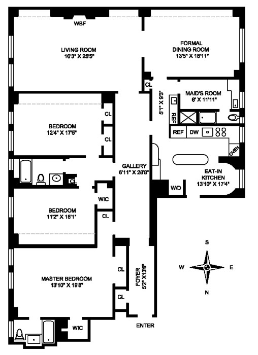 Floorplan for 1105 Park Avenue