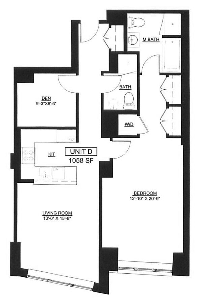 Floorplan for Mint Hts One And A Half Brs  2Ba  Condo