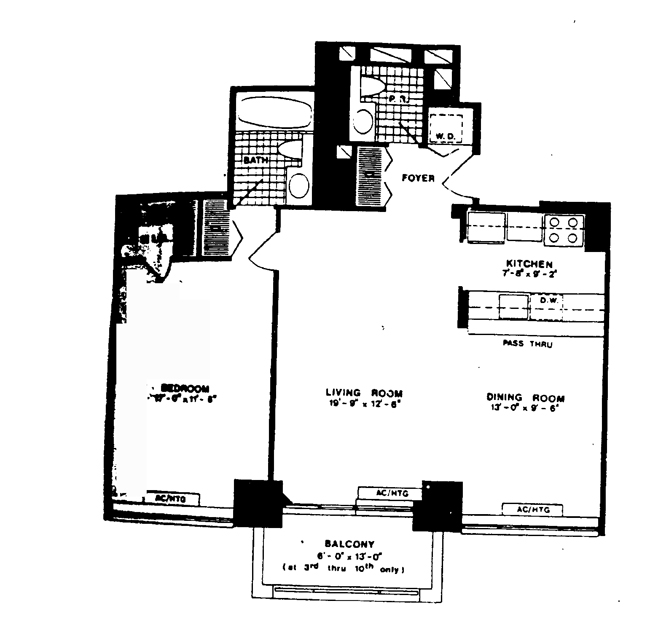 Floorplan for 1441 Third Avenue, 6B
