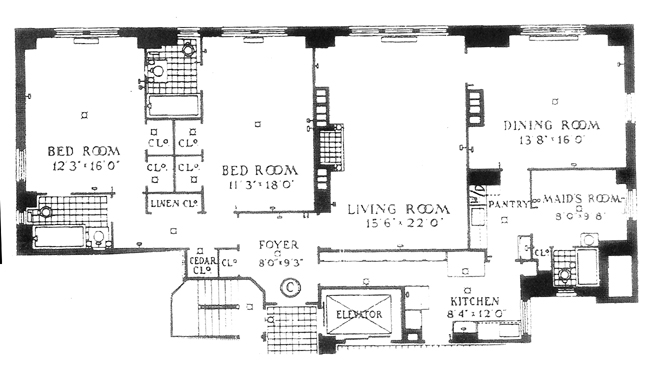 Floorplan for 7 Gracie Square