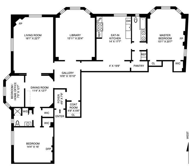 Floorplan for 190 Riverside Drive