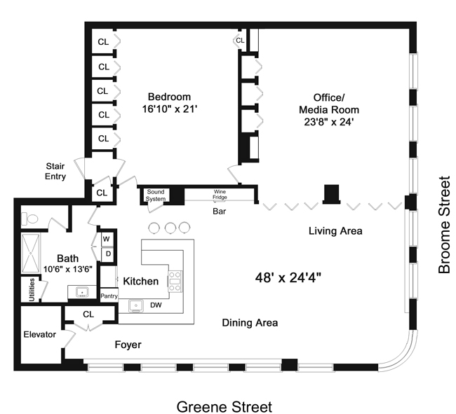 Floorplan for 55 Greene Street, 5TH FL