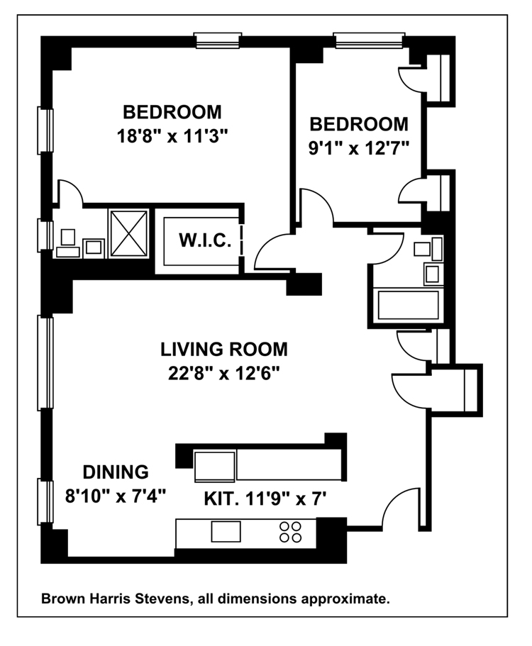 Floorplan for Fort Greene 2Bed / 2Bath With Parking