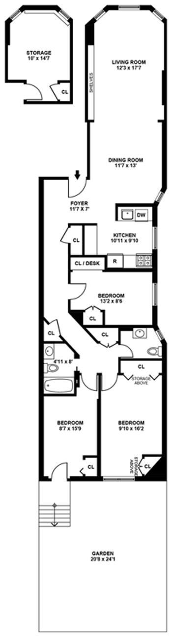 Floorplan for 99 Berkeley Place