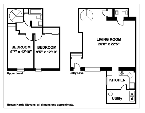 Floorplan for Two Bedroom Duplex W/Parking