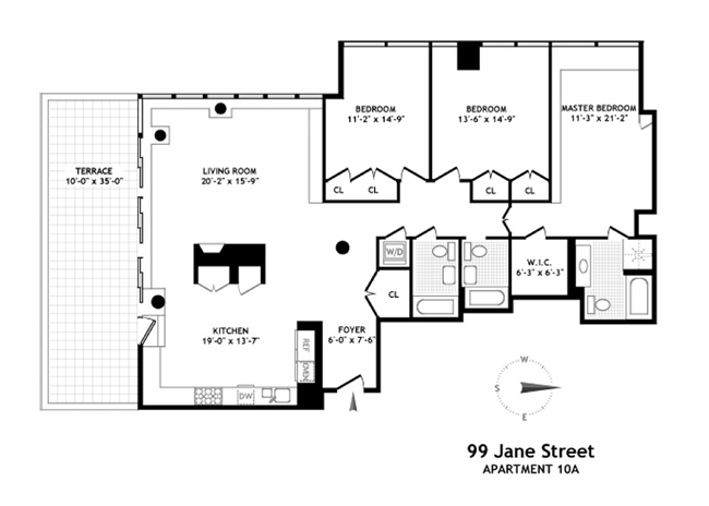 Floorplan for 99 Jane Street