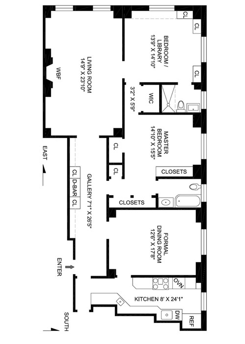 Floorplan for 14 Sutton Place South