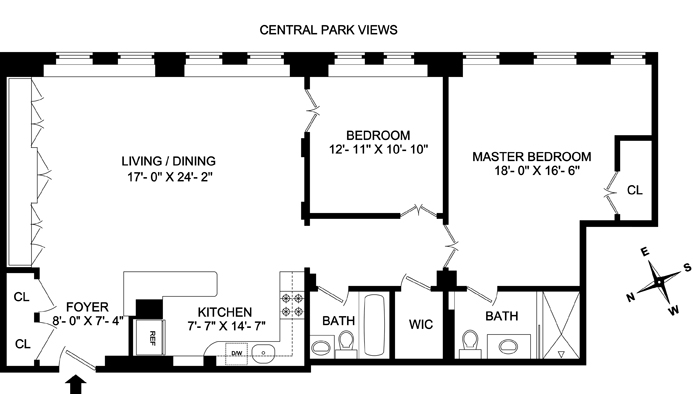 Floorplan for 225 Central Park West, 1504