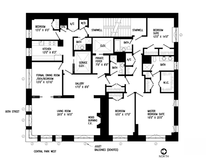 Floorplan for 353 Central Park West, 16TH FLOOR