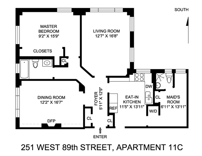 Floorplan for 251 West 89th Street