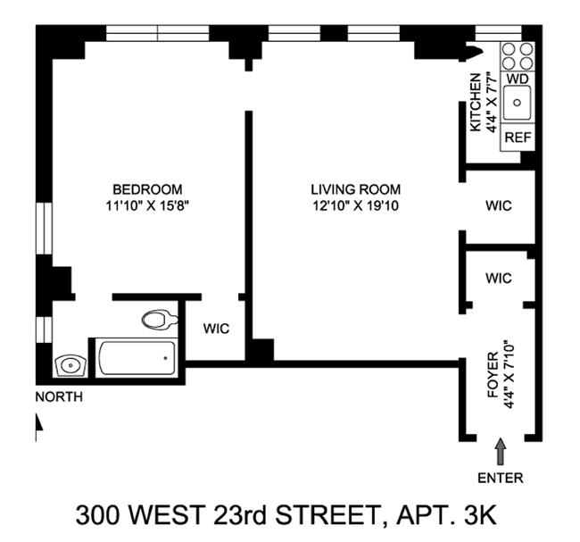 Floorplan for 300 West 23rd Street