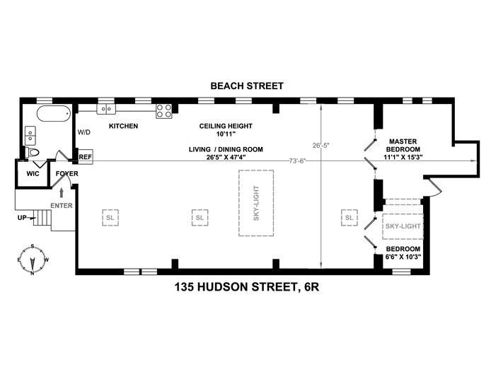 Floorplan for 135 Hudson Street