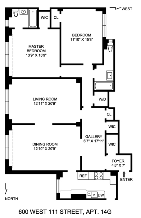 Floorplan for 600 West 111th Street