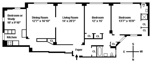 Floorplan for 334 West 86th Street