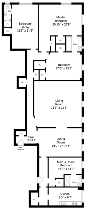 Floorplan for 415 Central Park West