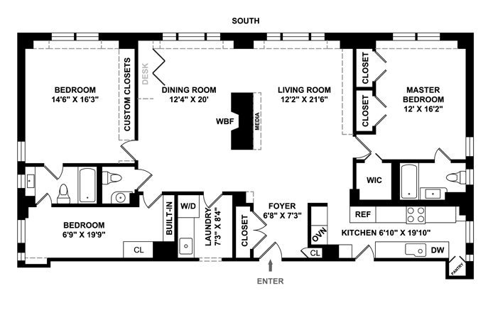 Floorplan for 128 Central Park South