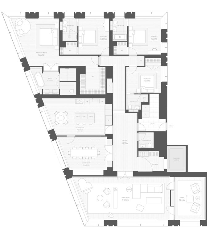 Floorplan for 551 West 21st Street, 17A