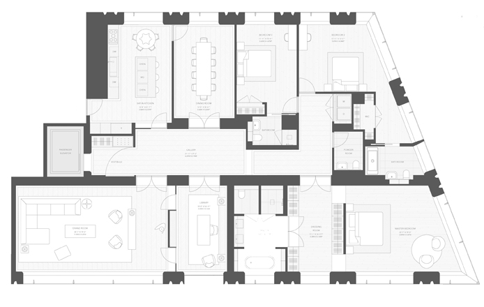 Floorplan for 551 West 21st Street, 17B