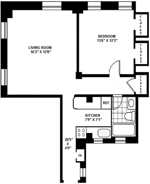 Floorplan for 205 West 54th Street