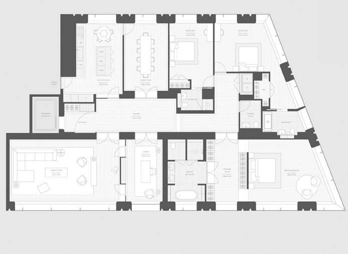 Floorplan for 551 West 21st Street, 15B