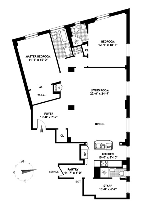 Floorplan for 230 West 105th Street