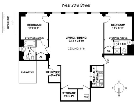Floorplan for 521 West 23rd Street