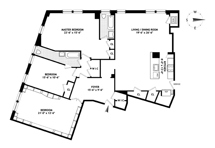 Floorplan for 245 West 107th Street
