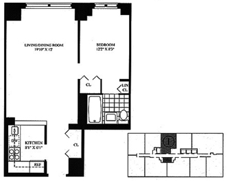 Floorplan for 60 West 66th Street, 33I