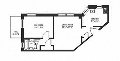 Floorplan for 801 Riverside Drive, 2C