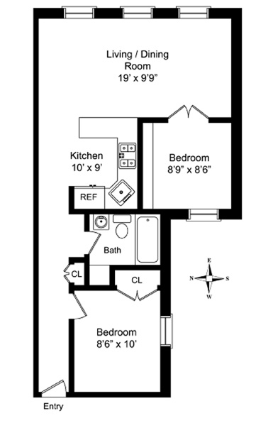 Floorplan for 1264 Amsterdam Avenue, 5B