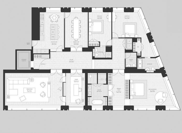 Floorplan for 551 West 21st Street, 16B