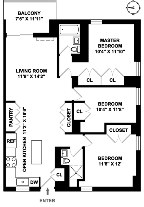 Floorplan for 100 West 94th Street