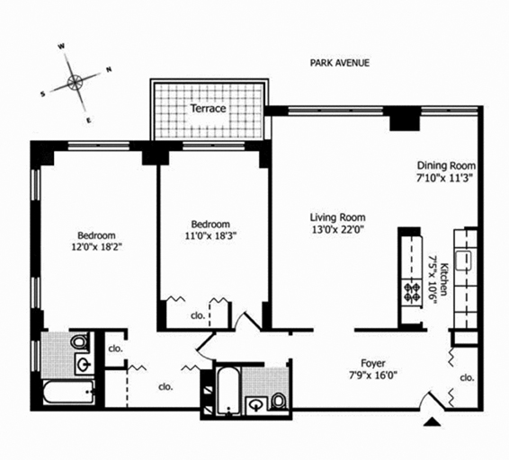 Floorplan for 1199 Park Avenue