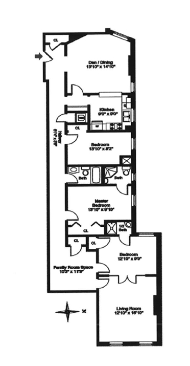 Floorplan for 243 West 98th Street