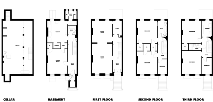 Floorplan for 22 Foot Wide Clinton Hill Dream