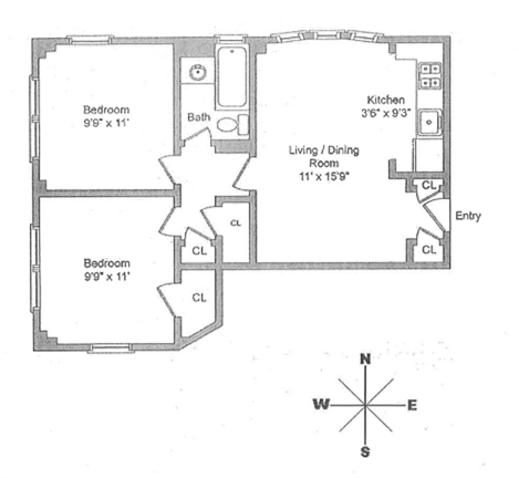 Floorplan for 365 West 20th Street, 10C