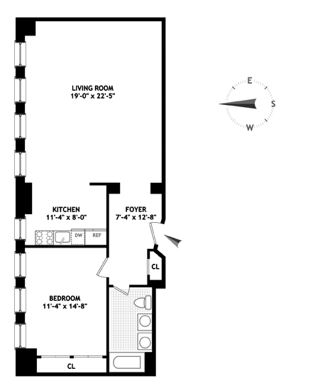 Floorplan for 80 Chambers Street, 14E