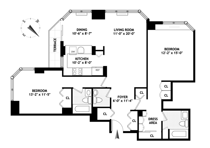 Floorplan for 500 West 43rd Street