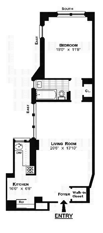 Floorplan for 157 East 72nd Street, 6H