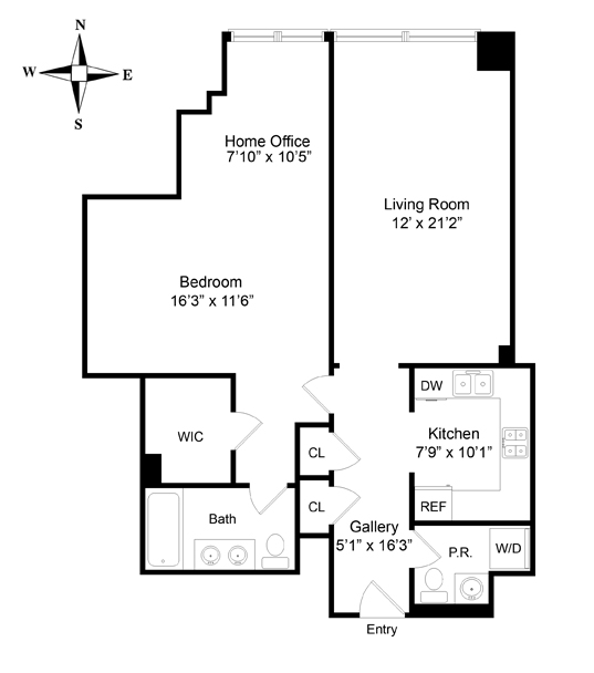 Floorplan for 220 Riverside Boulevard