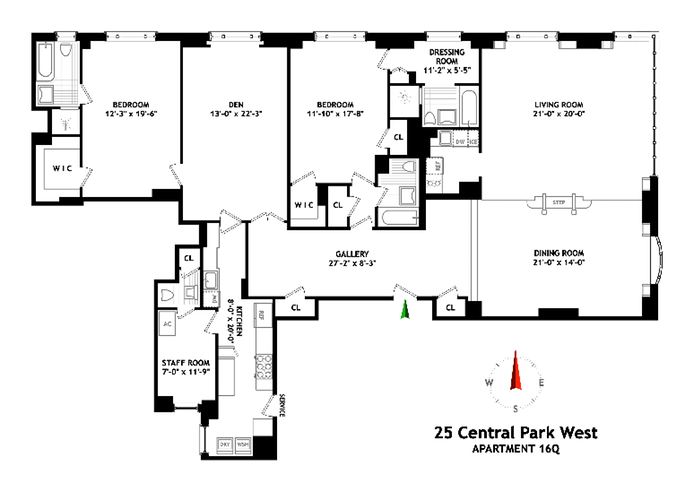 Floorplan for 25 Central Park West