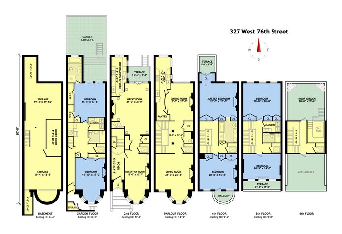 Floorplan for 327 West 76th Street