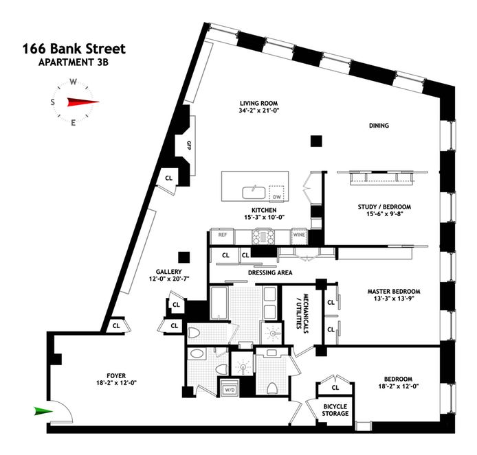 Floorplan for 166 Bank Street