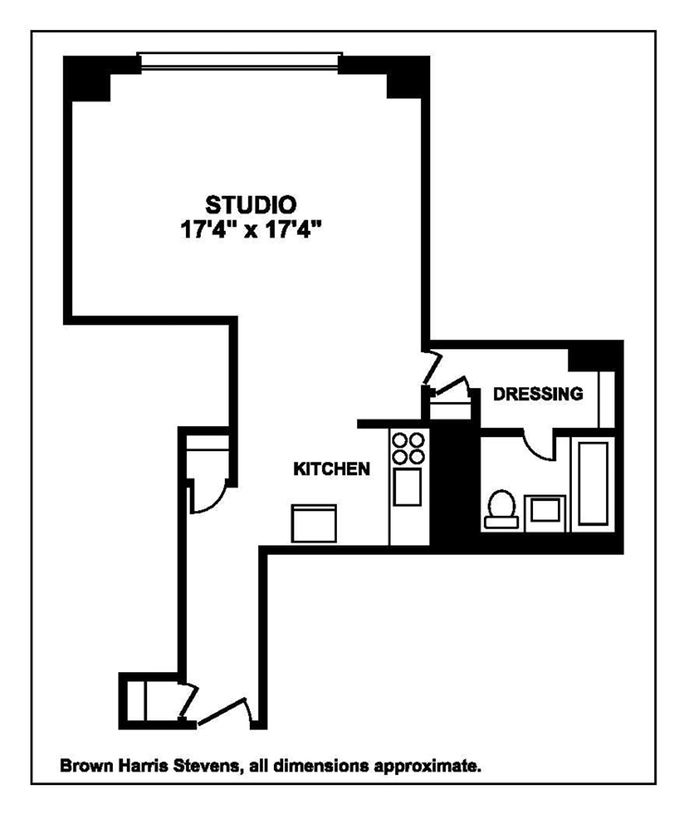 Floorplan for Sunny Fort Greene Alcove Studio